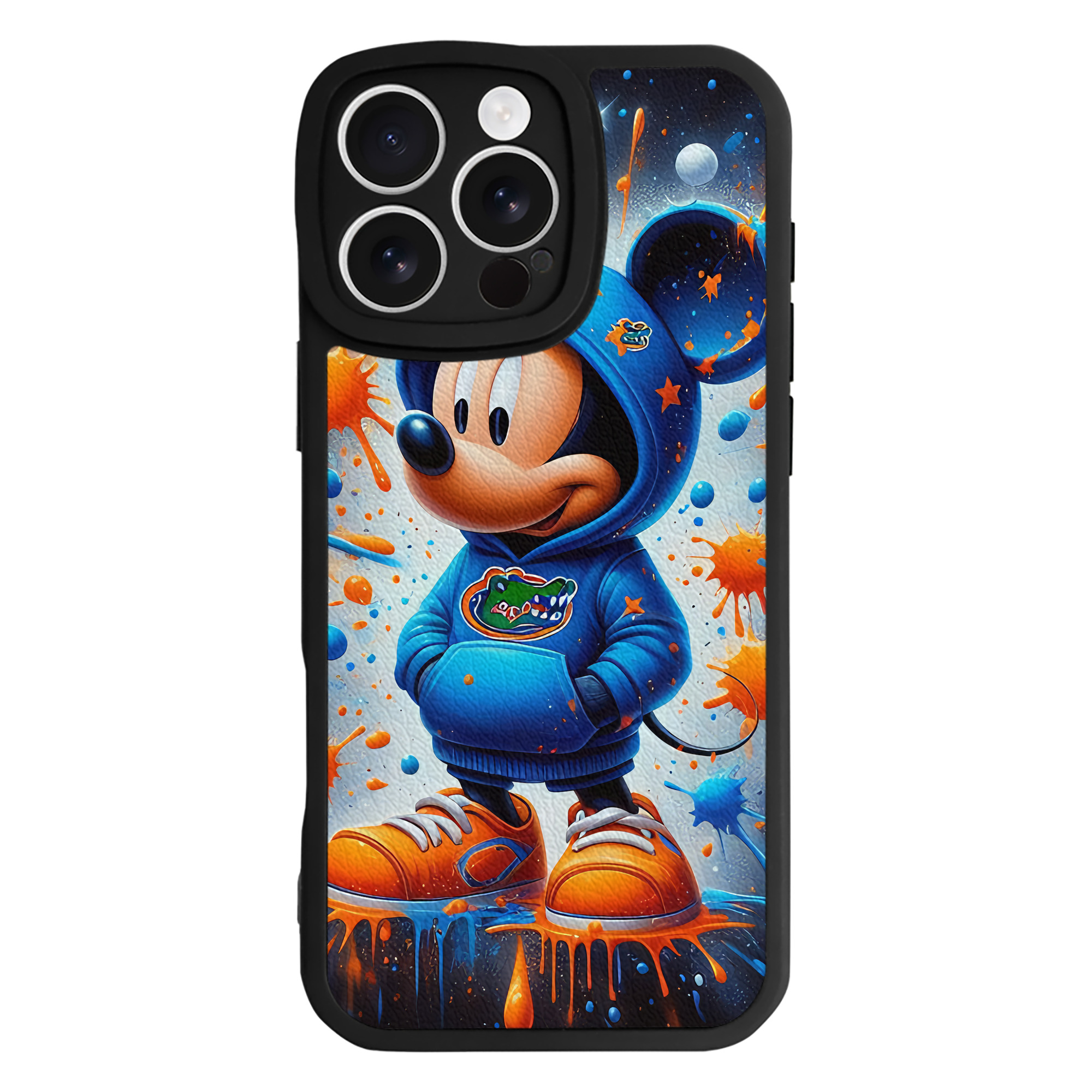 （画像用） ミッキーマウス Mickey Mouse 【iPhone 16シリーズ対応】シリコンスマホケース（レザー調） 材質：シリコン